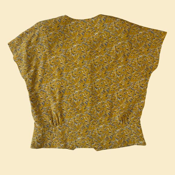 Vintage 70s/80s floral yellow blouse by Excellent Leader, size 12 women's top - Picture 8 of 8